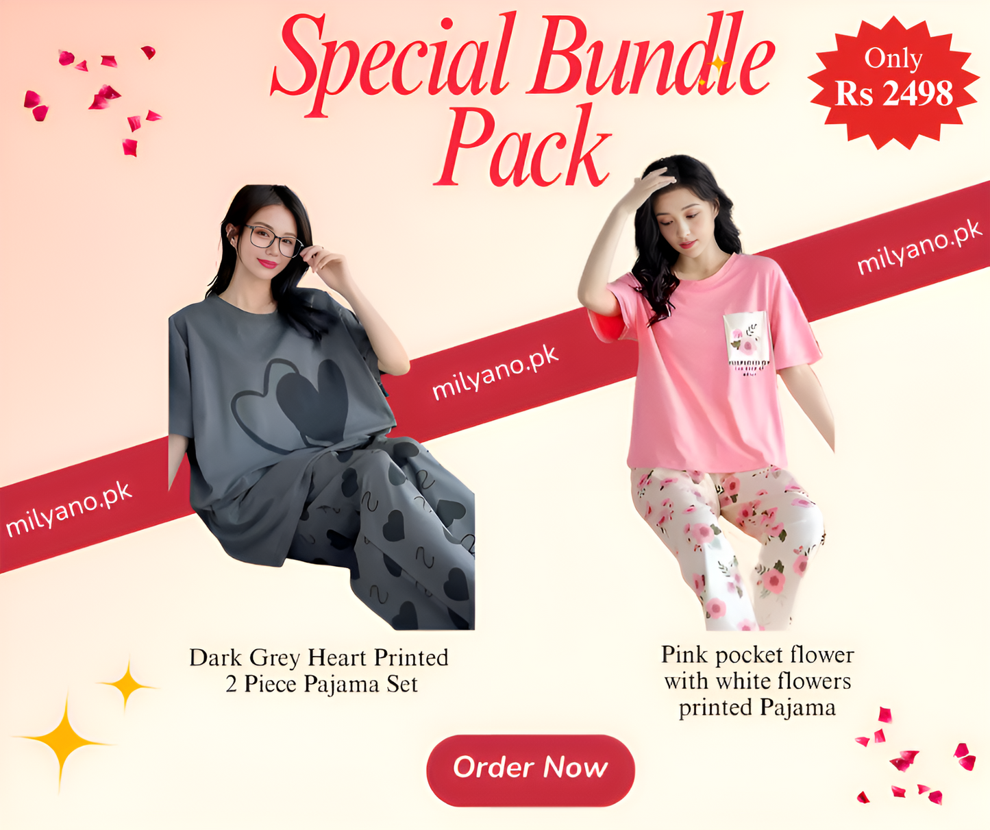 2 Pc Pajama Set PacK Of 2 (G)