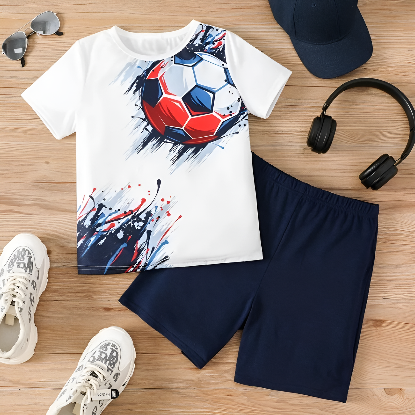 Black and White Football Printed Kids wear