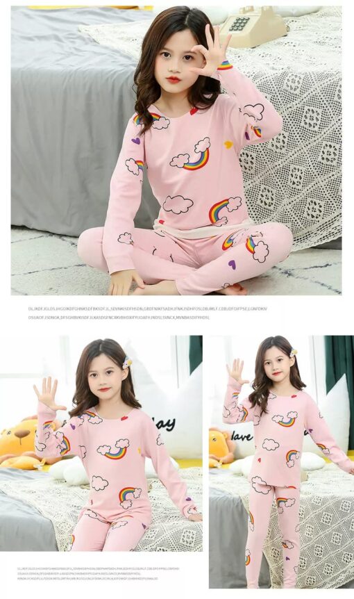 Cute Pink Rainbow kids night suit