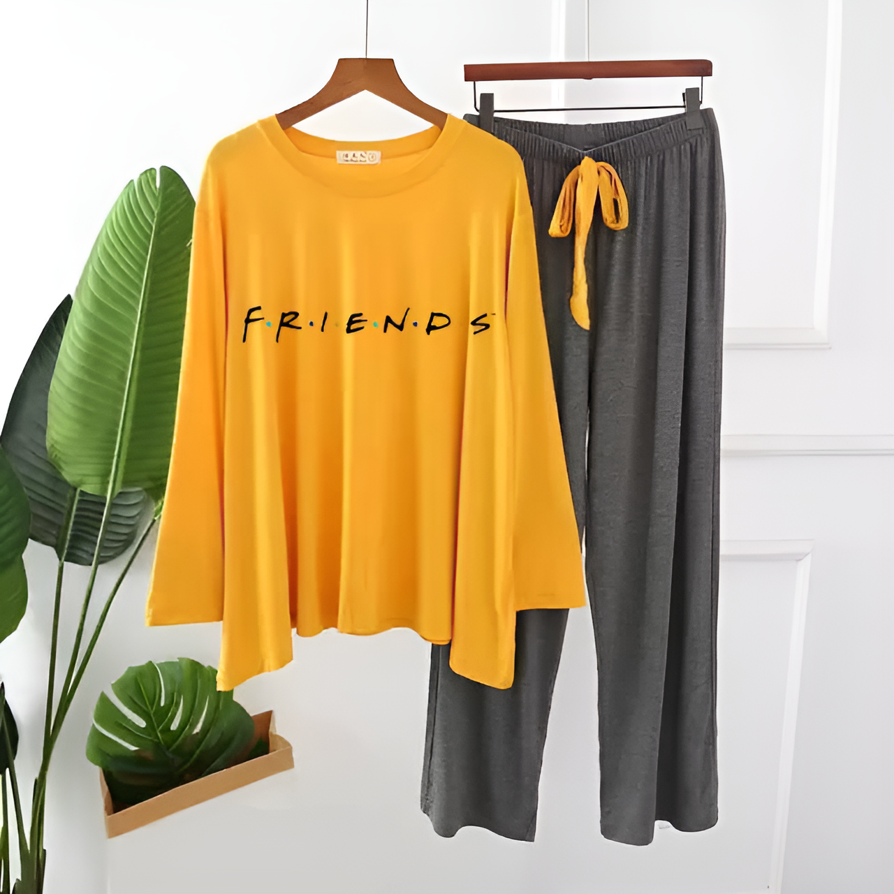 Yellow Friends Printed Loungewear