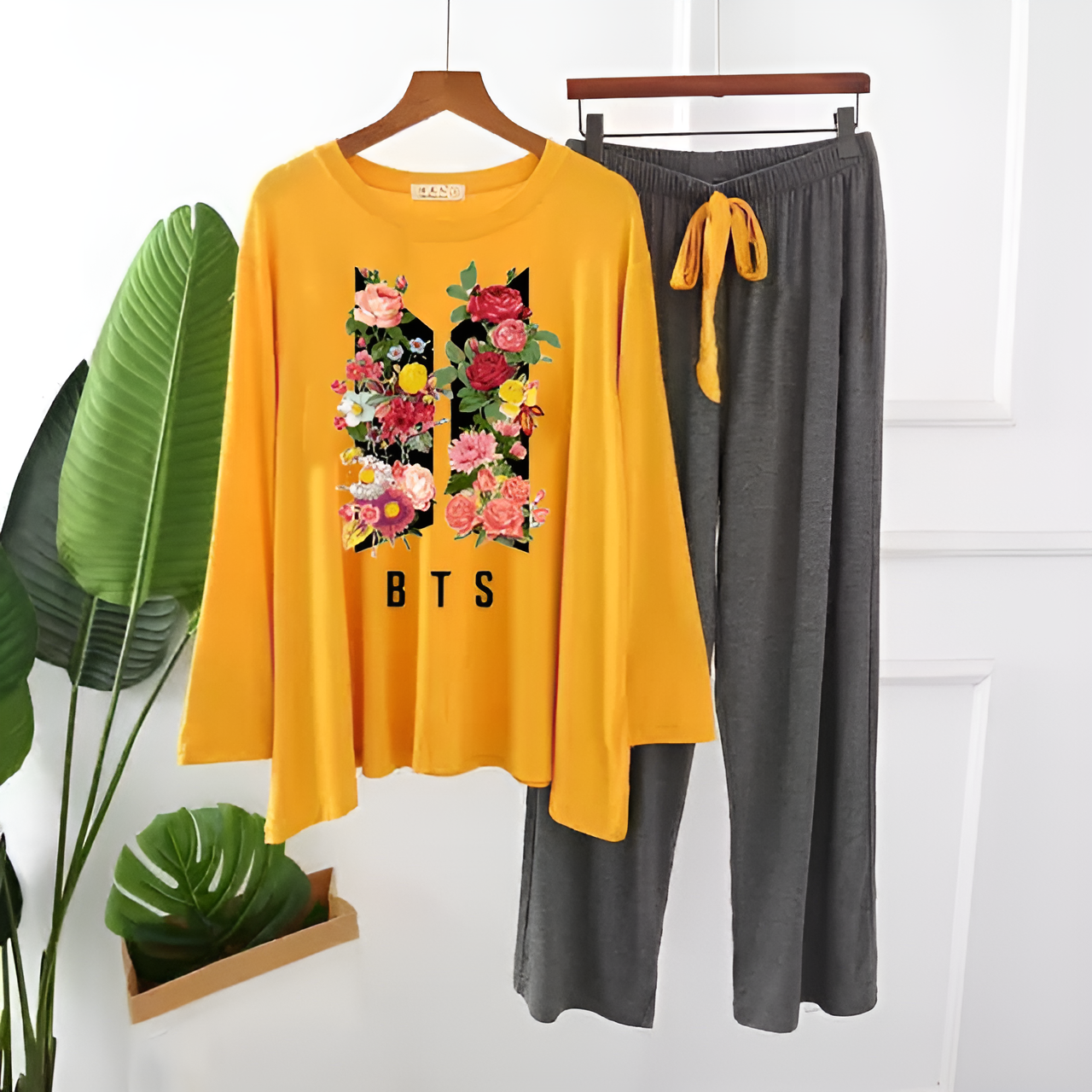 Yellow BTS Printed Loungewear
