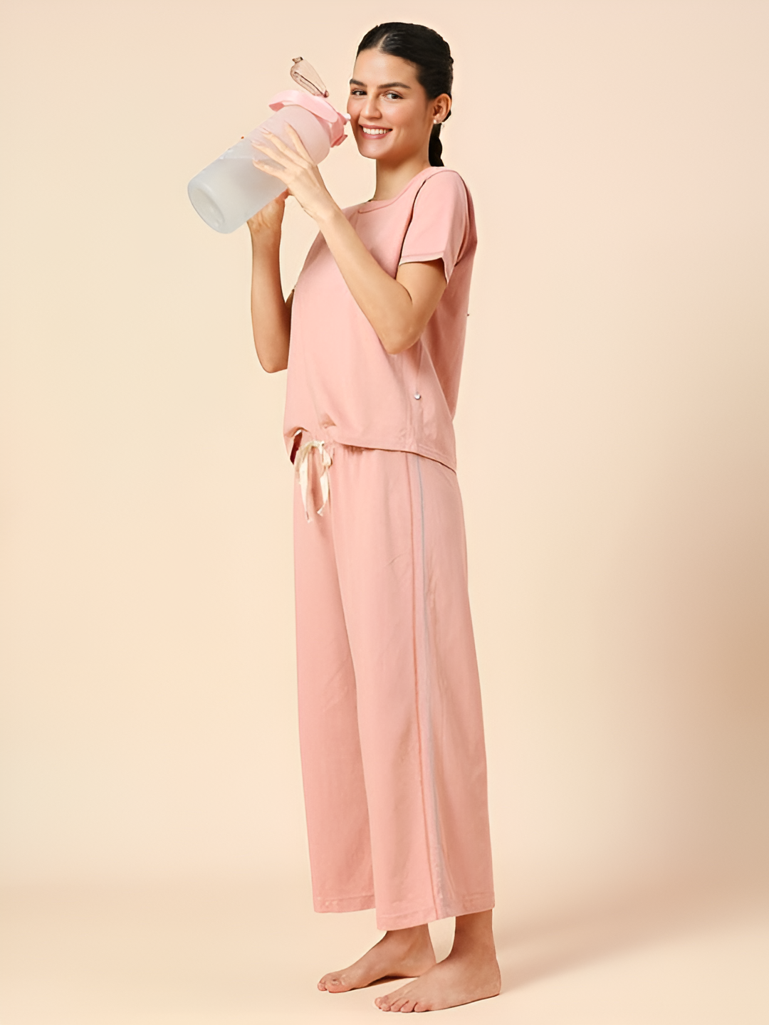 Essential Pink Solid Co-ord set