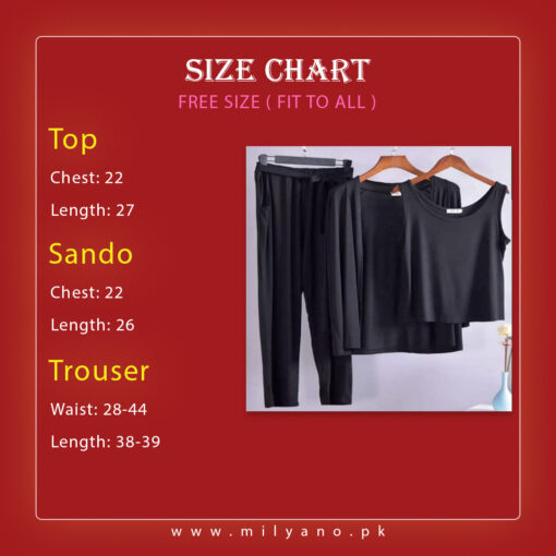 Black 3pcs Night Suit set