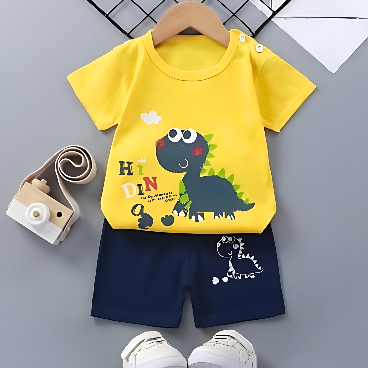 Yellow Dino Print Kids wear