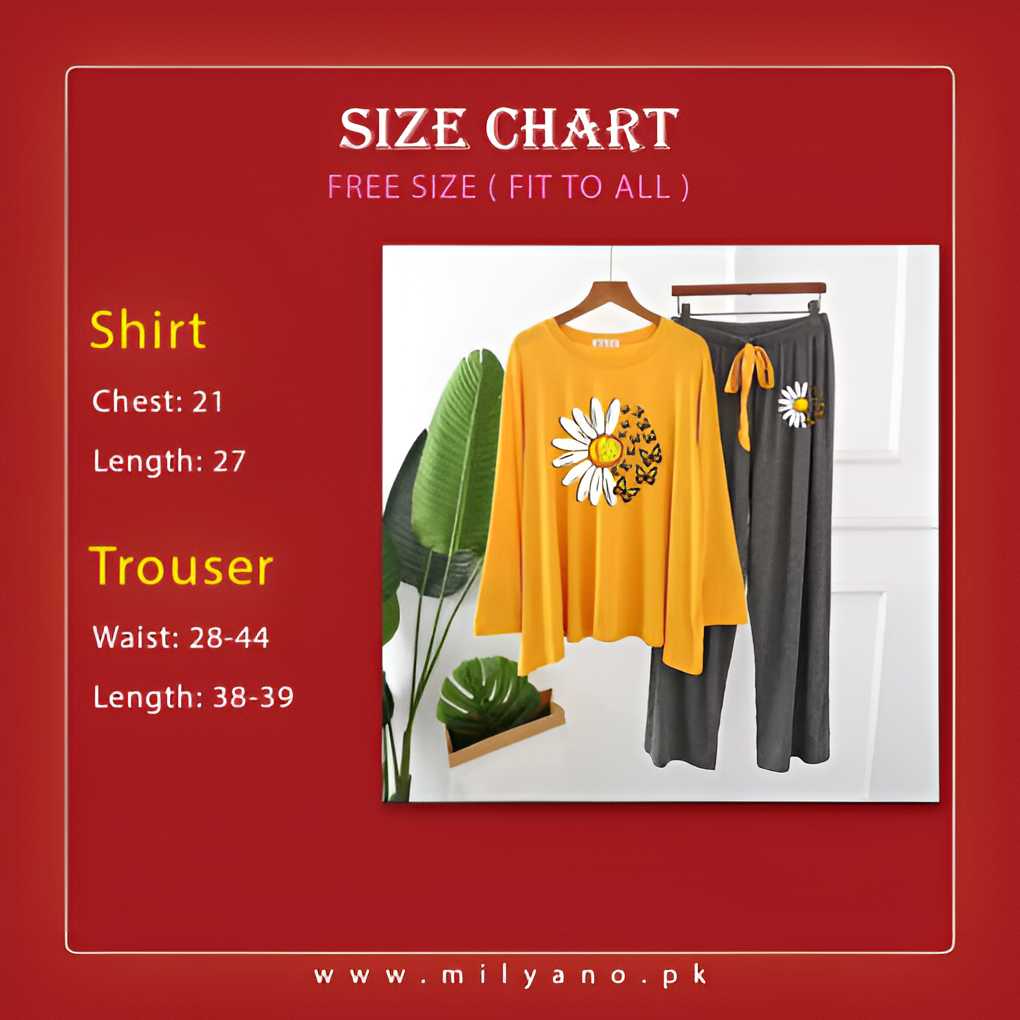 Yellow Daisy Flower Printed Loungewear