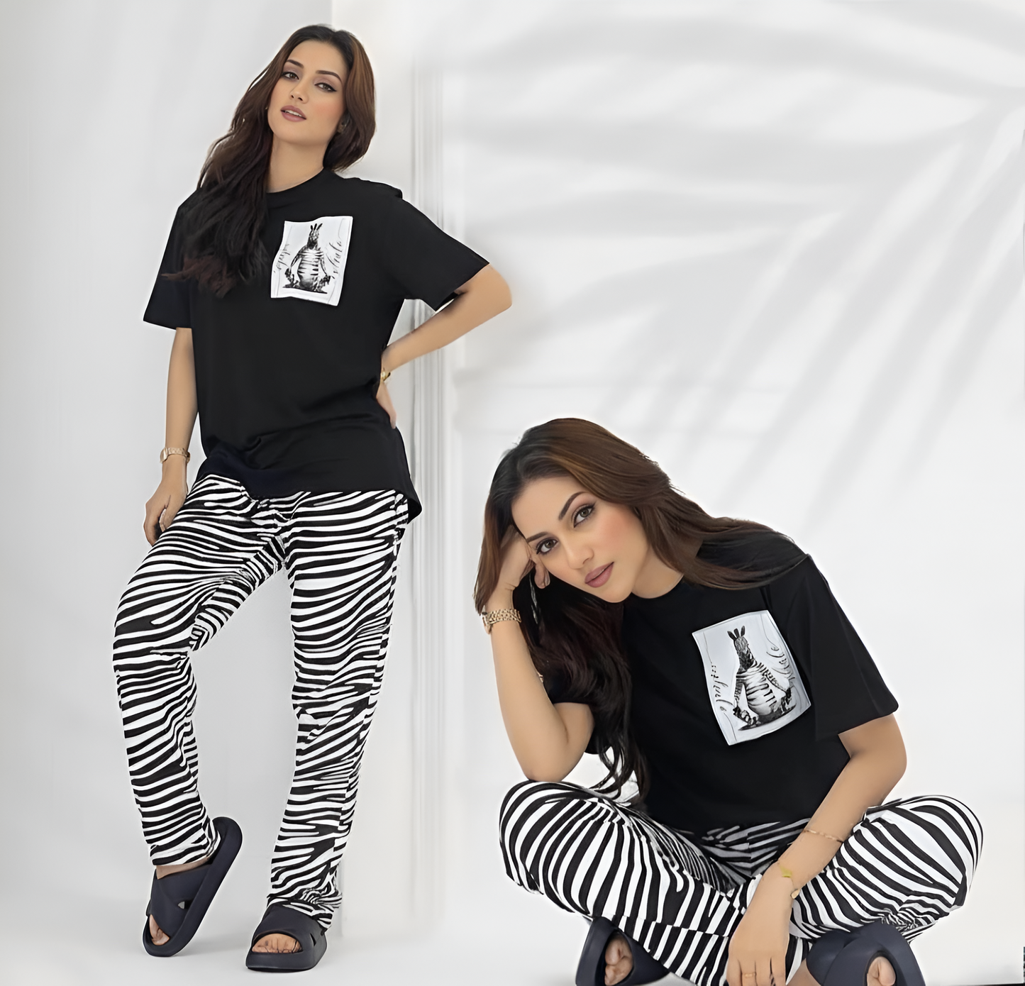 Zebra Printed Pajama Set