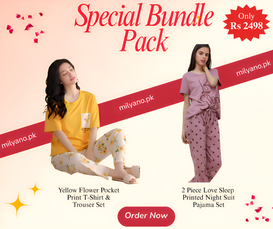 2 Pc Pajama Set Pack Of 2 (F)