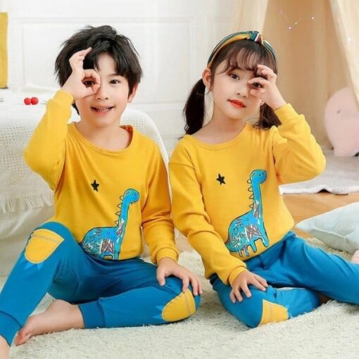 Blue and Yellow dino Kids wear