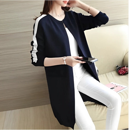 Black Western Stripe Long Sleeve Cardigan