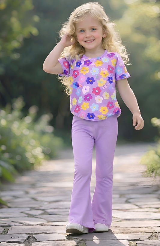 Purple Multi Petals Print Kids wear