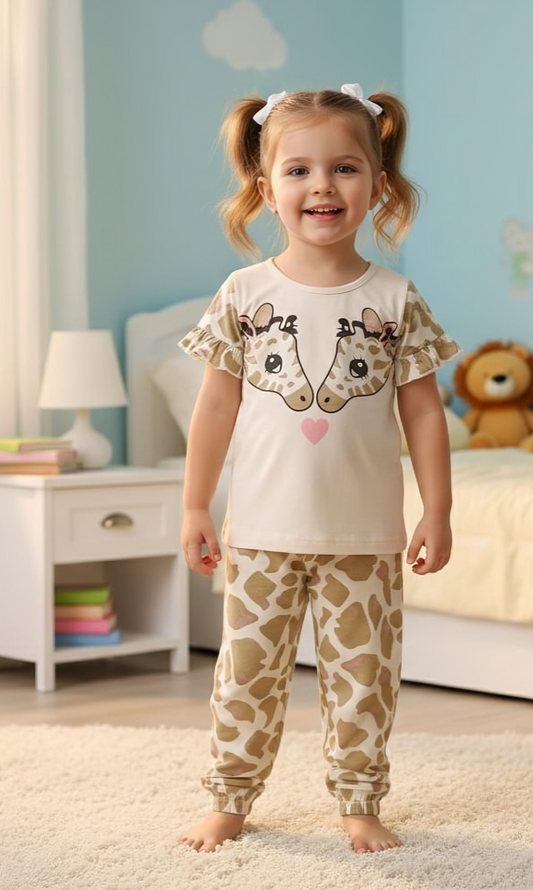 Light Brown Giraffe Print Kids wear