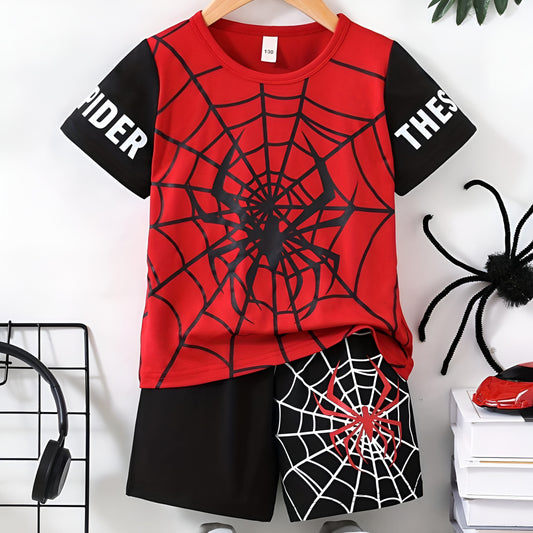 Spiderman Print T-Shirt and Short Sleeves Kids Wear
