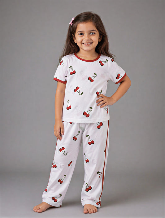 Cute Mini Cheery Print Kids Wear