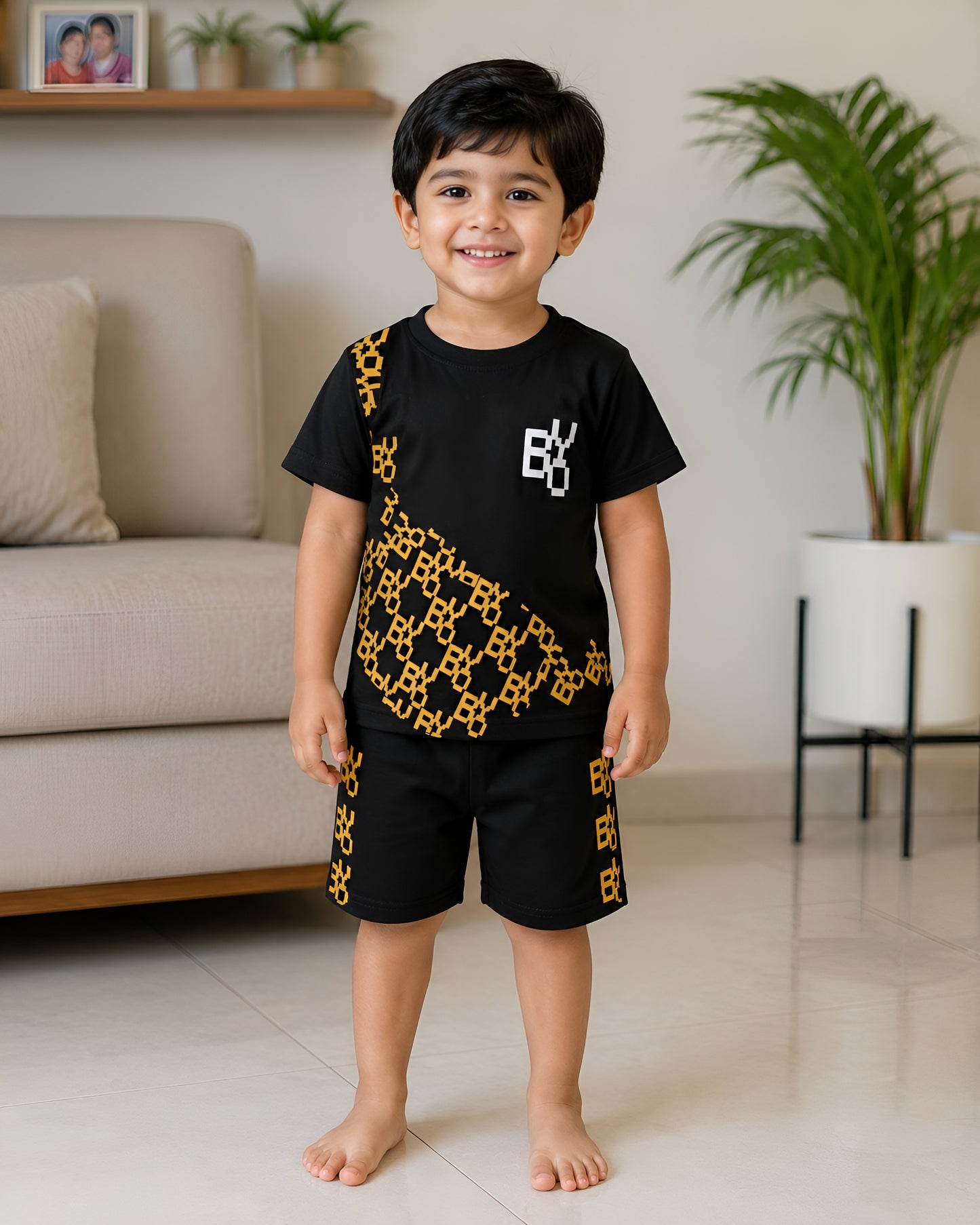 Black and Gold Print Co ord set