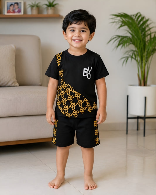 Black and Gold Print Co ord set