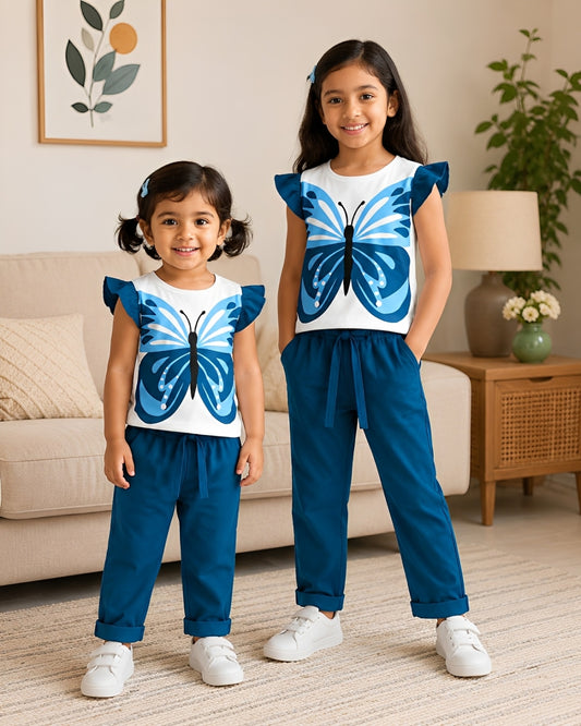 Blue Butterfly Wings Printed Kids wear