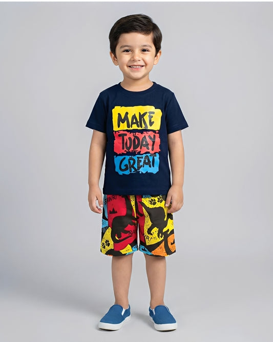 Black Make Today Great Print Kids Wear