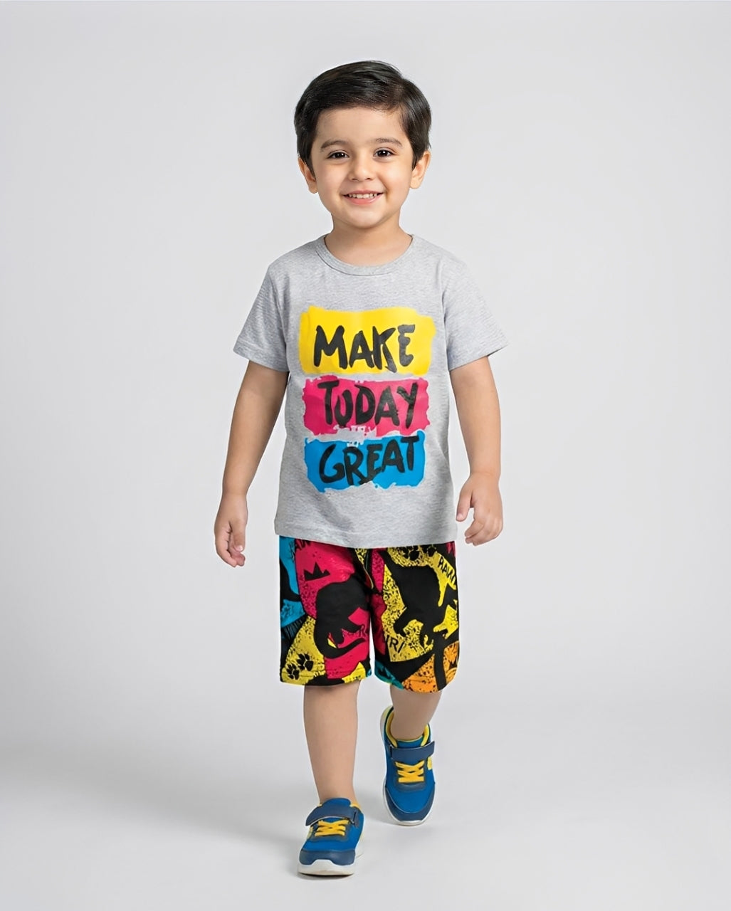 Grey Make Today Great Print Kids Wear
