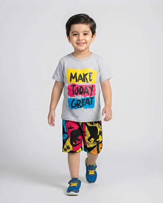 Grey Make Today Great Print Kids Wear