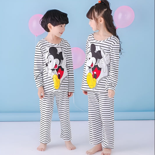 Mickey Mouse Strips Printed Kids Wear