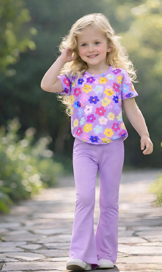 Purple Multi Petals Print Kids wear
