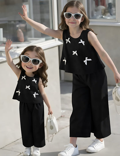 Black & White Bow Print Kids wear
