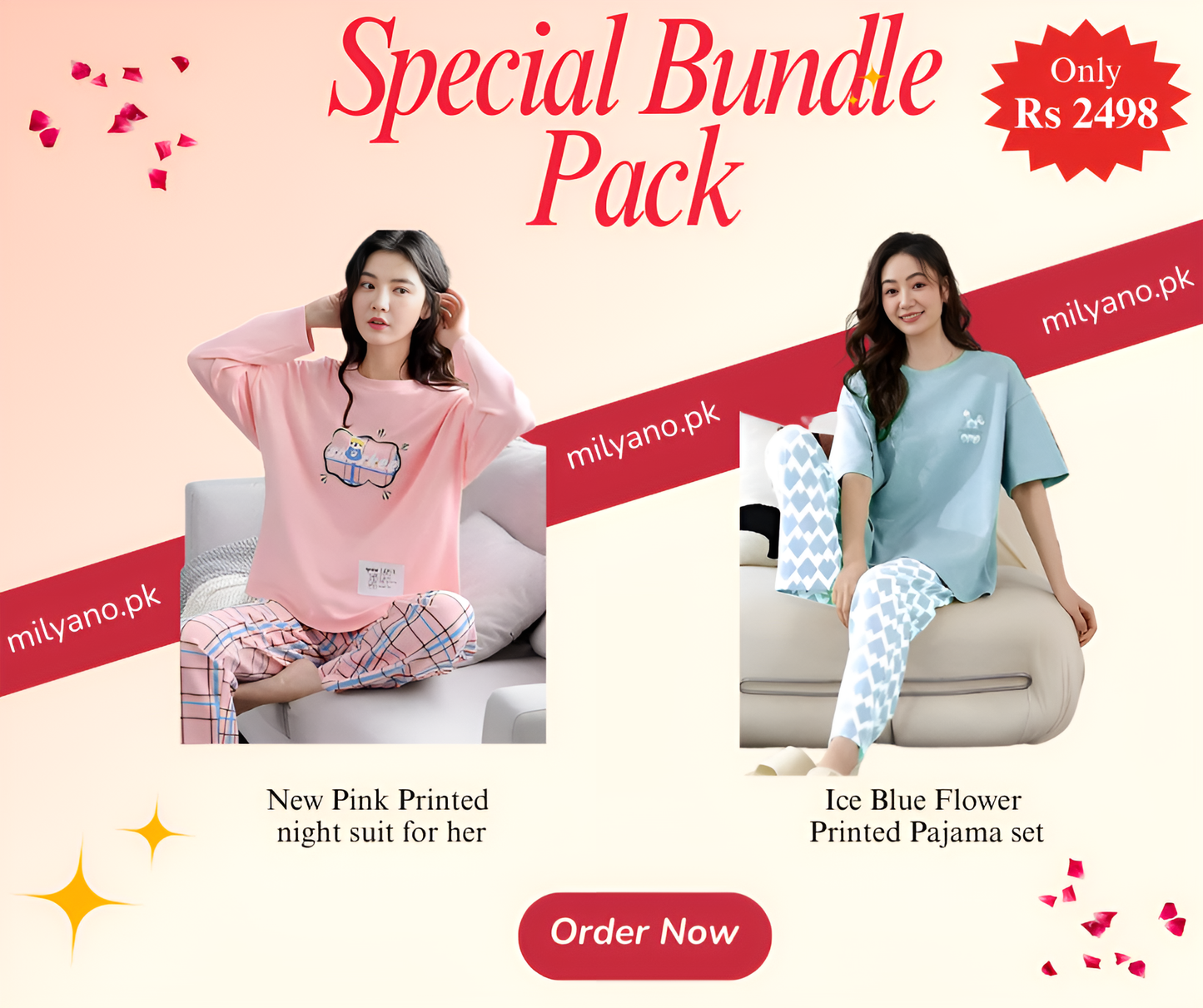 2 Pc Pajama Set Pack Of 2 (H)